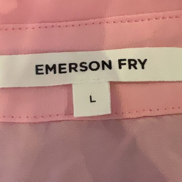 NEW EMERSON FRY frankie blouse button down bishop sleeve peony light pink size L - Picture 5 of 6